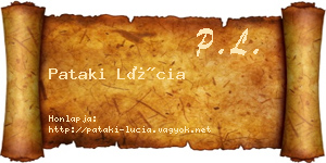 Pataki Lúcia névjegykártya