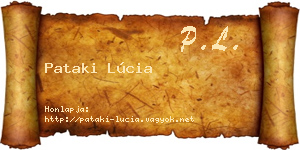 Pataki Lúcia névjegykártya